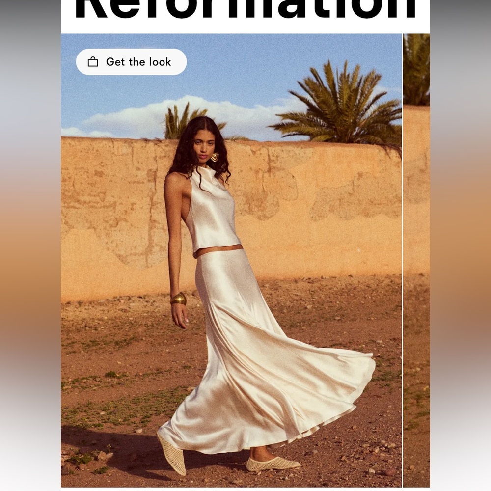 Reformation Cream Maxi Skirt